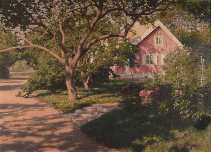 La Casa Rosa Oil Painting by Johan Krouthen