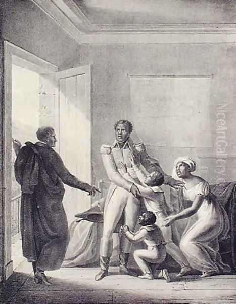 General Toussaint LOuverture c.1743-1803 Spurns his Family, 1822 Oil Painting by Villain