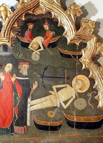 Detail of the Miraculous Recovery of the Saint, from the St. Vincent Altarpiece Oil Painting by Pere Vall