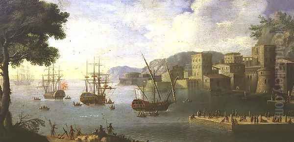 The Port of Leghorn Oil Painting by Antonio Maria Viviani