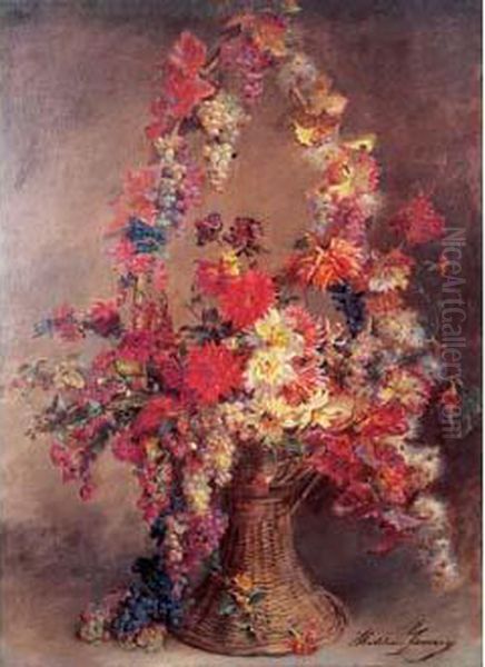 Panier De Fleurs Oil Painting by Madeleine Jeanne Lemaire