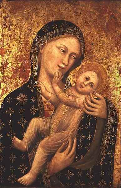 Madonna and Child Oil Painting by Vitale Da Bologna
