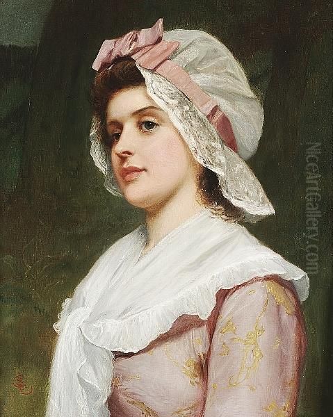 A Country Girl Oil Painting by Charles Sillem Lidderdale