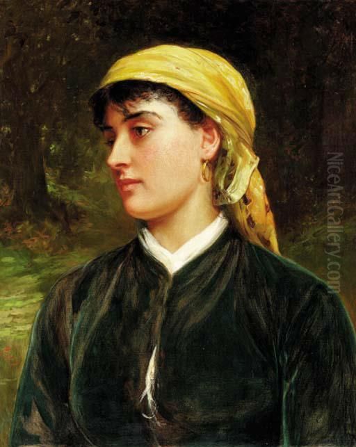 A Country Girl
Oil On Canvas Oil Painting by Charles Sillem Lidderdale