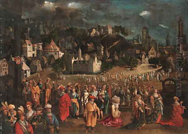 The Idolatry of Solomon Oil Painting by David Vinckboons I