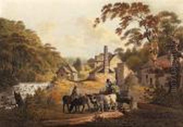 The Old Forge At Knaresborough Oil Painting by Nicholson, F.
