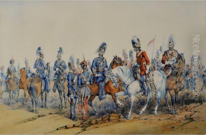 The British Cavalry Oil Painting by Orlando Norie