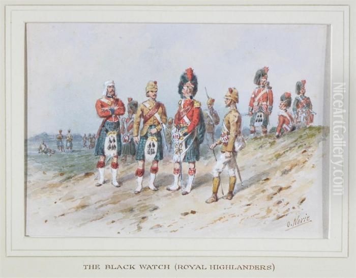 The Black Watch (royal 
Highlanders); The 42nd Royal Highlandregiment Of Foot, 1860; A Soldier 
From A Highland Regiment Oil Painting by Orlando Norie