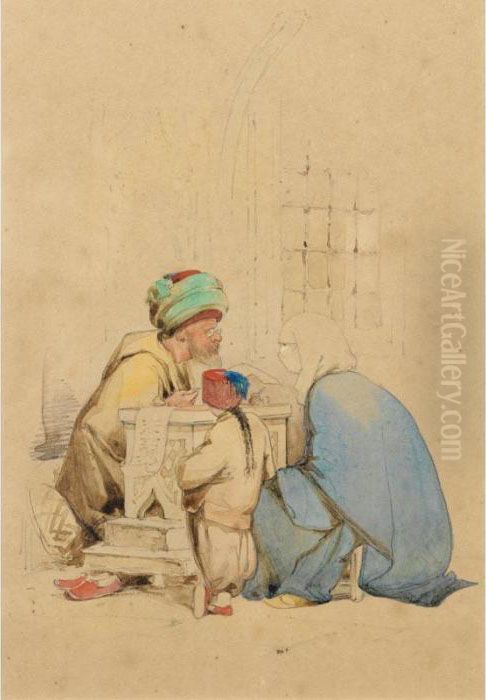 Personnages Turcs Oil Painting by Amadeo Preziosi