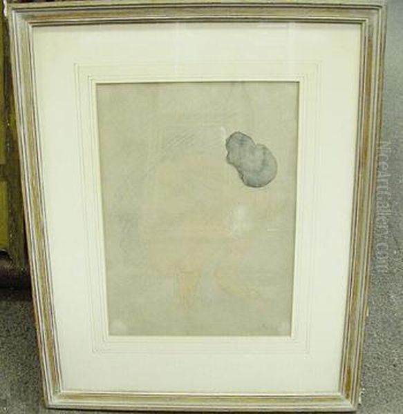 Crouching Nude
Bears Signature Oil Painting by Auguste Rodin