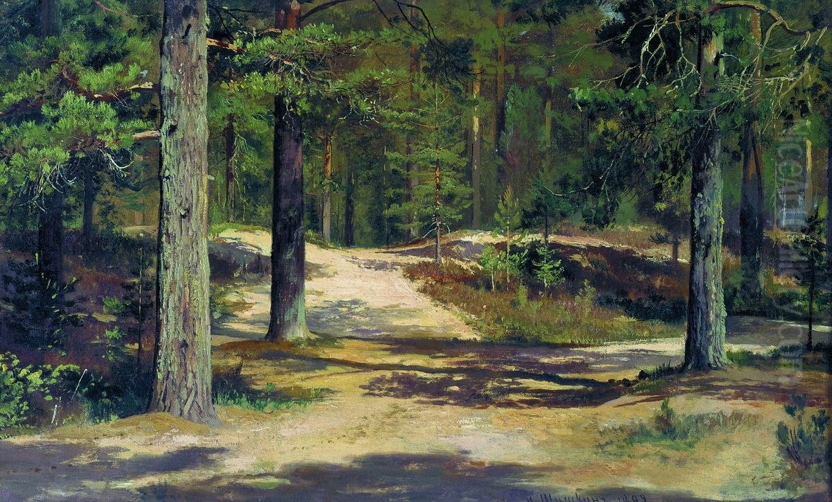 Pine Forest Oil Painting by Ivan Shishkin