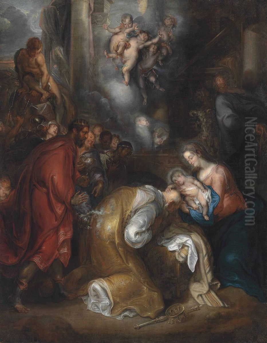 The Adoration of the Magi Oil Painting by Simon de Vos