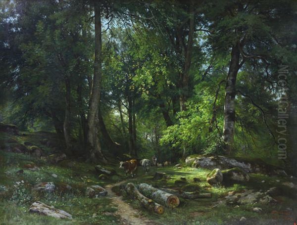 In The Forest Oil Painting by Ivan Shishkin