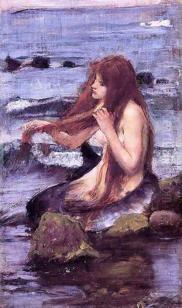 Sketch for 'A Mermaid' Oil Painting by John William Waterhouse