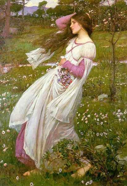 Windflowers 1903 Oil Painting by John William Waterhouse