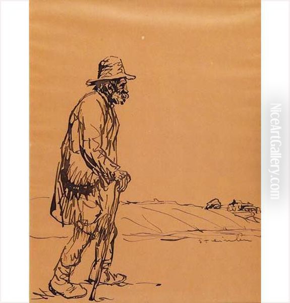 Chemineau Oil Painting by Theophile Alexandre Steinlen