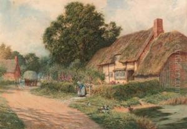 Waiting For The Haycart Oil Painting by Arthur Claude Strachan