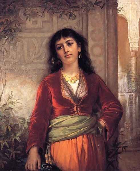 The Unwelcome Companion A Street Scene in Cairo (1873 Oil Painting by John William Waterhouse