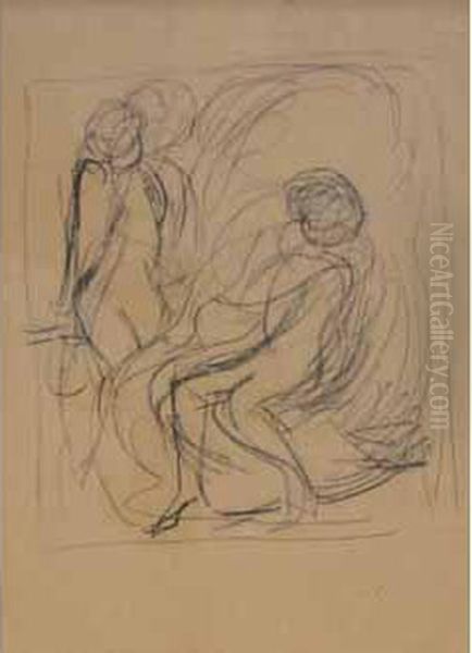 Etude De Personnages. Oil Painting by Louis Valtat