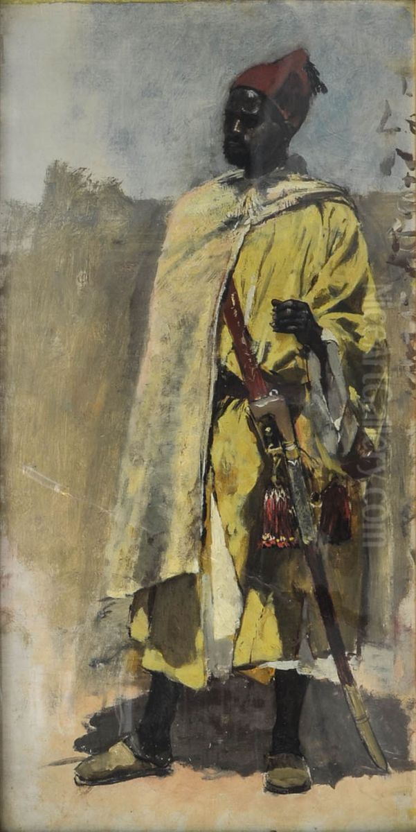 Moorish Guard Oil Painting by Edwin Lord Weeks