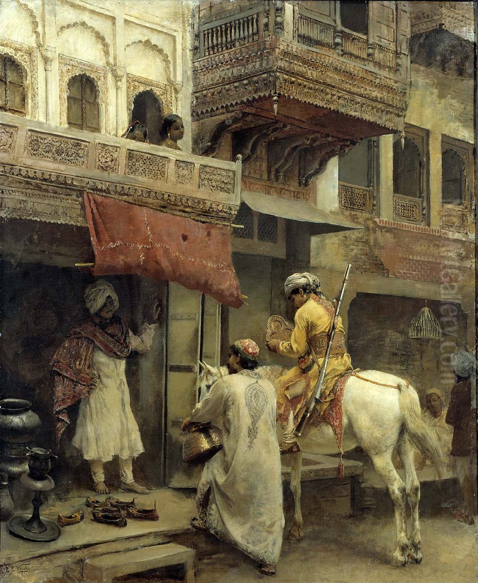 Street Scene in India Oil Painting by Edwin Lord Weeks
