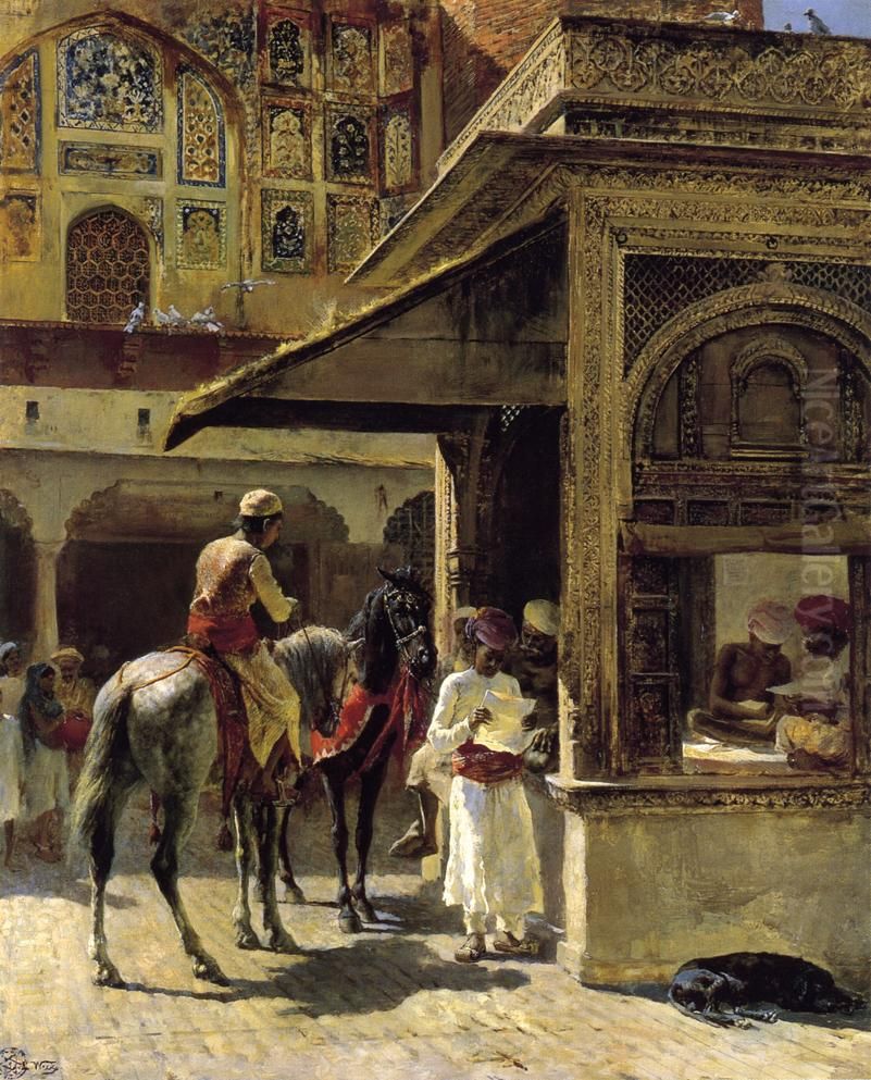 Hindu Merchants Oil Painting by Edwin Lord Weeks