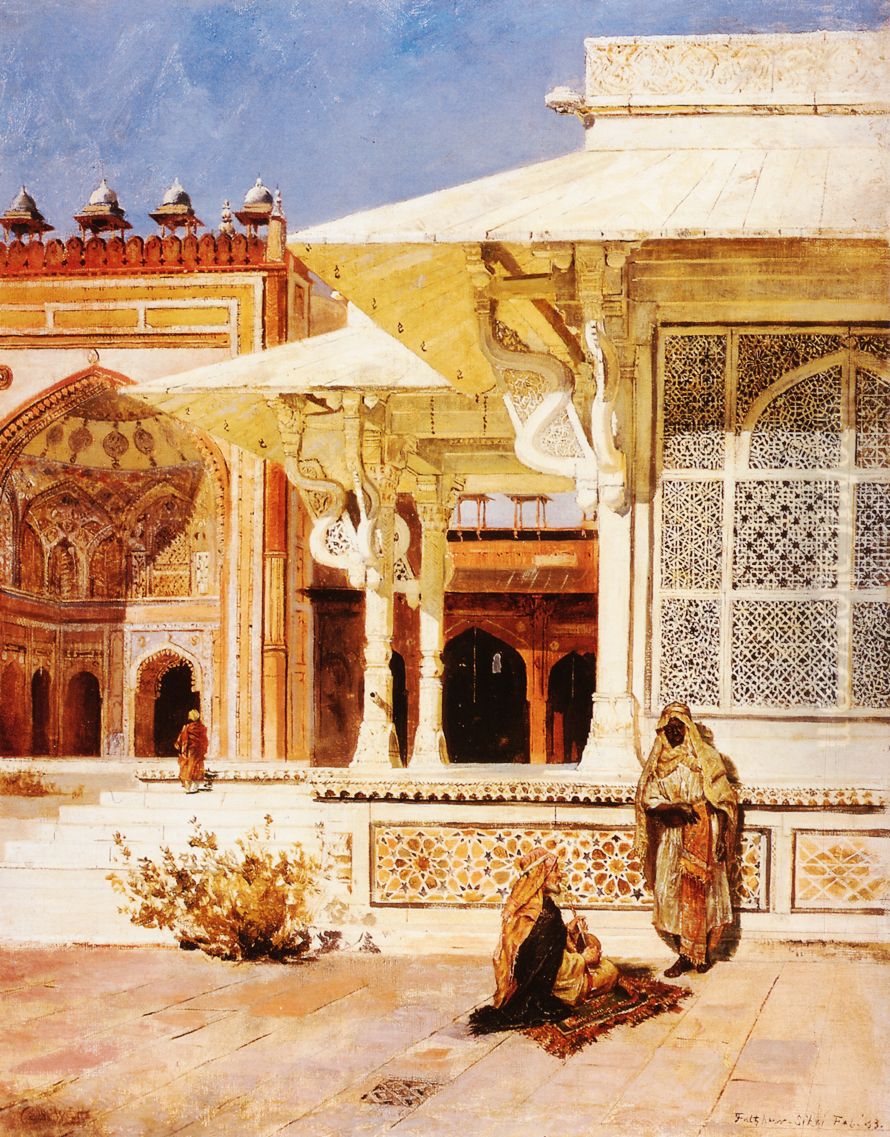 White Marble Tomb At Suittitor Skiri Oil Painting by Edwin Lord Weeks