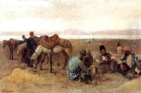 Early Morning by Lake Urumiyah, Persia Oil Painting by Edwin Lord Weeks