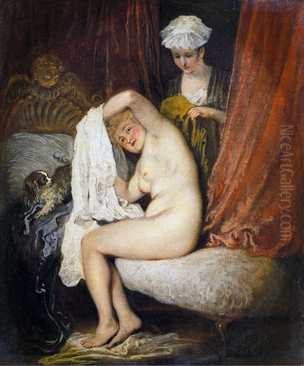 La toilette Oil Painting by Jean-Antoine Watteau