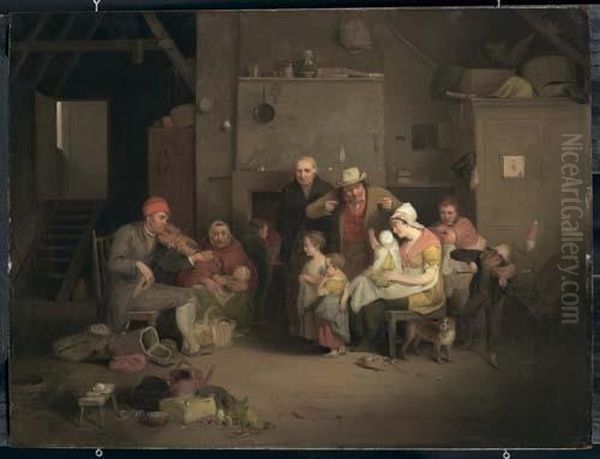The Blind Fiddler. Oil Painting by Sir David Wilkie