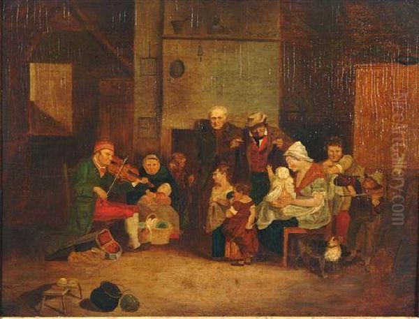 A Musical Party Oil Painting by Sir David Wilkie