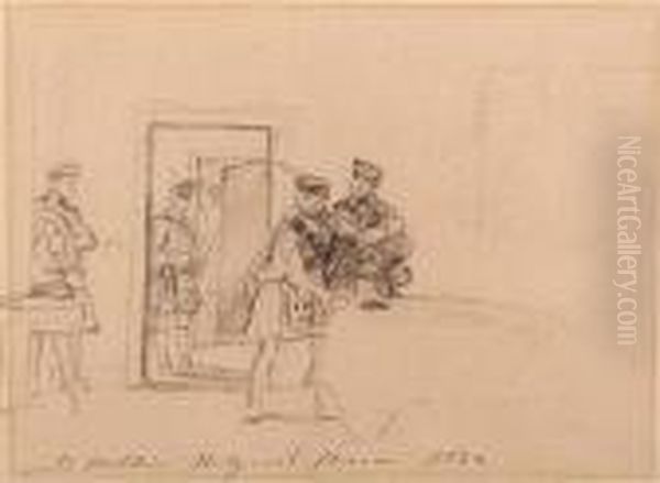 Soldiers At Holyrood Oil Painting by Sir David Wilkie