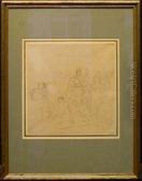 Sketch For 'a Roman Princess Washing Pilgrim's Feet' Oil Painting by Sir David Wilkie