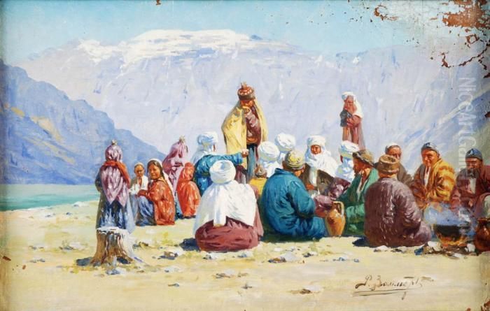 Weddingceremony Oil Painting by Richard Karlovich Zommer