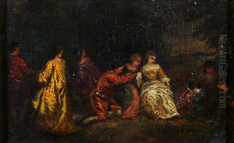 Fete Champetre Oil Painting by Jean-Antoine Watteau