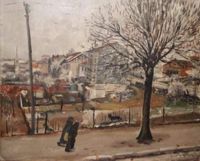 Paysage De Ville Oil Painting by Lucien Adrion