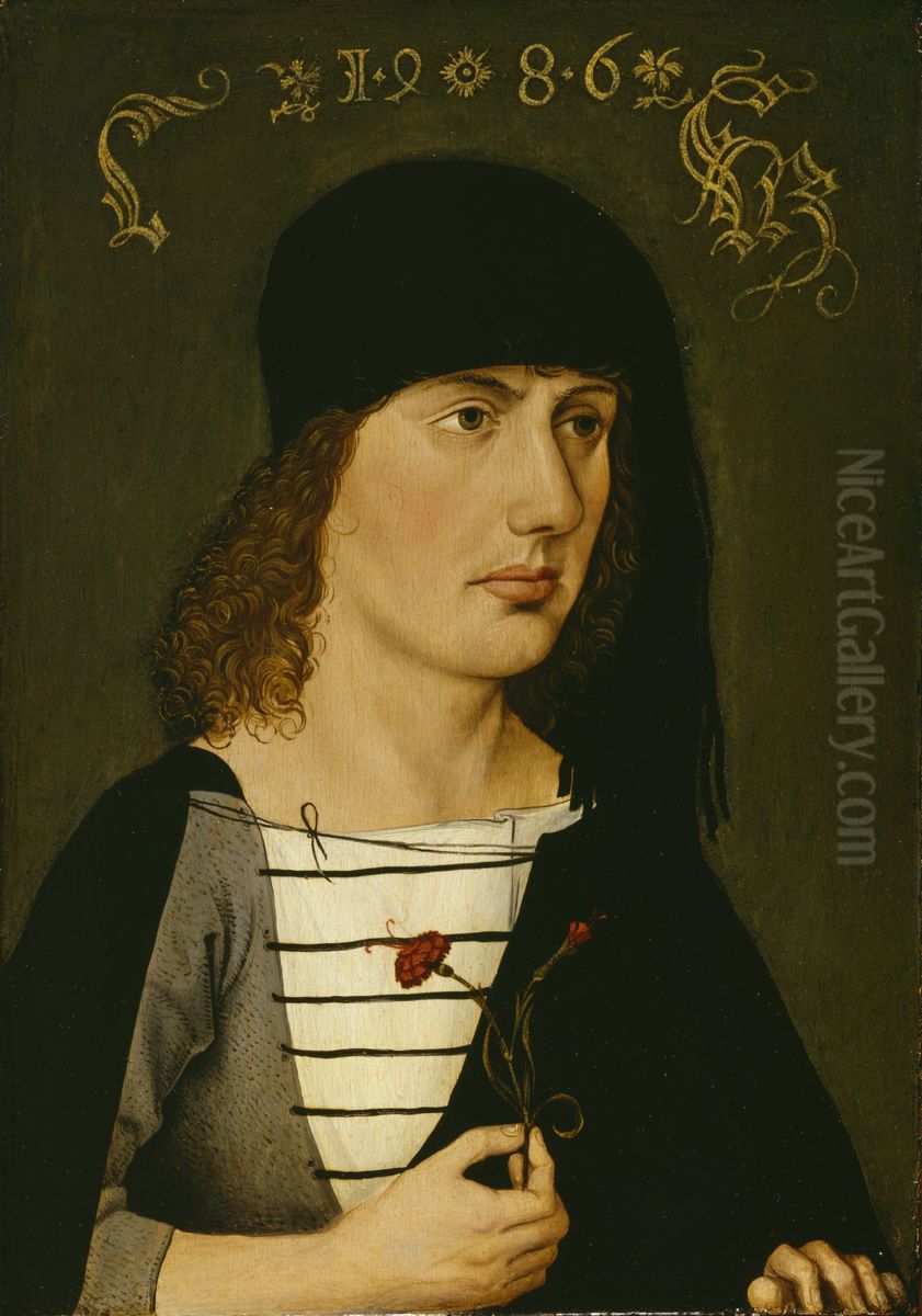 A Young Man Oil Painting by Michael Wolgemut