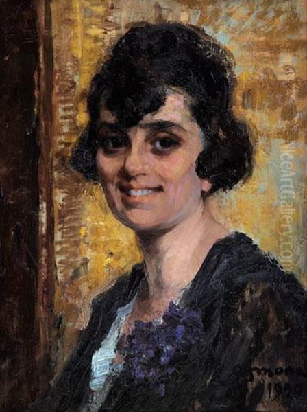 Ritratto Di Anna Vellan Oil Painting by Lidio Ajmone