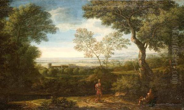 Berger Dans Un Paysage Oil Painting by Etienne Allegrain