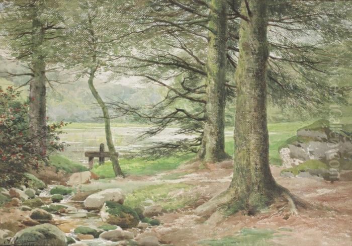 L'ecluse Oil Painting by Auguste Allonge