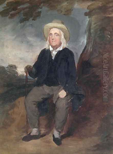 Jeremy Bentham in an imaginary landscape, 1835 Oil Painting by George Frederick Watts