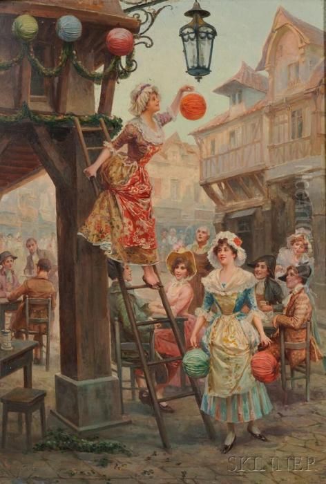 Hanging Lanterns Oil Painting by Alonso Perez