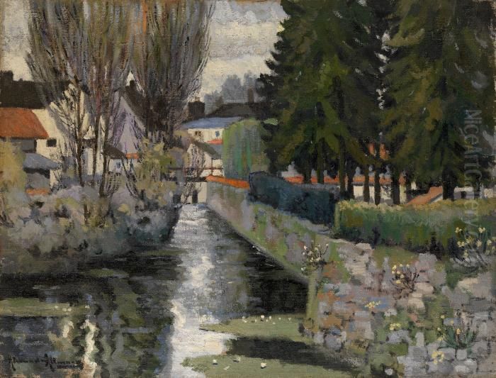 Landscape With River Oil Painting by Alexander Altmann
