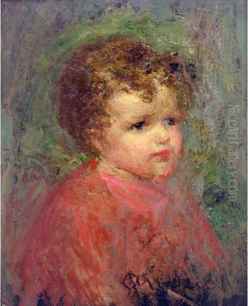 Ritratto Di Bambino Oil Painting by Attilio Andreoli