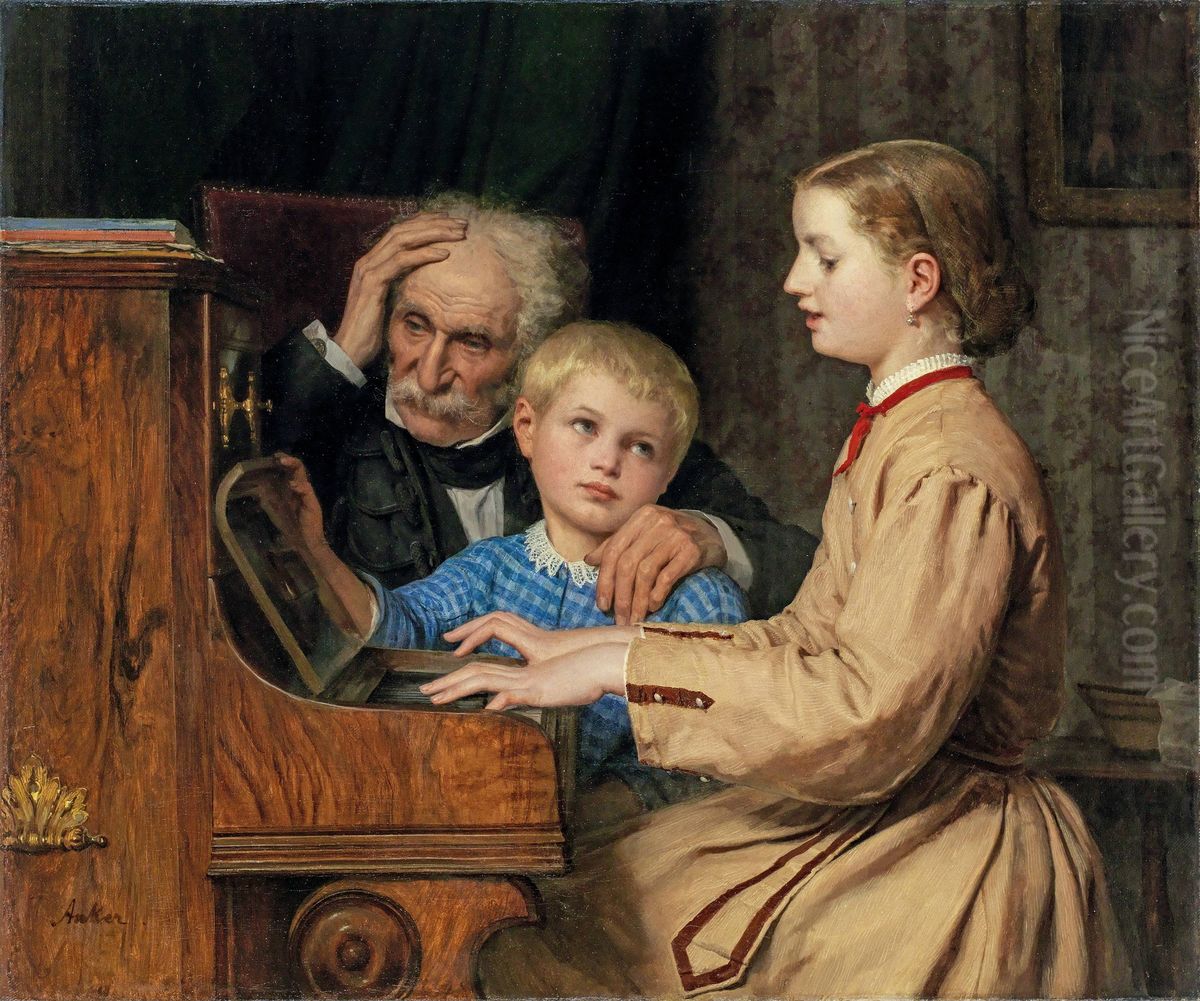 Das Lied Der Heimat Oil Painting by Albert Anker