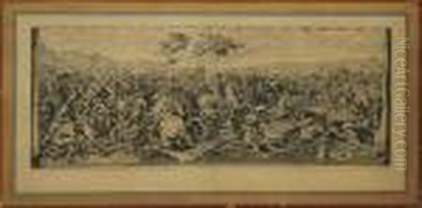 La Battaglia Di Ponte Milvio Oil Painting by Pietro Aquila