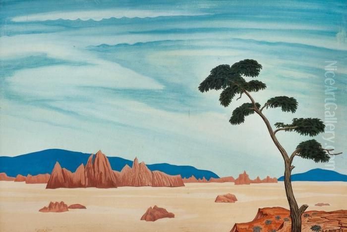 Landscape Composition Oil Painting by George Copeland Ault