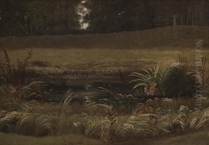 Landskapsstudie Oil Painting by Knud (Andreassen) Baade