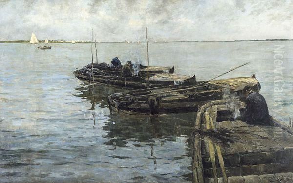 Soir Sur L'escaut Oil Painting by Albert Baertsoen