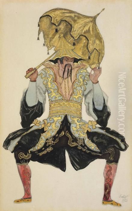 The Chinese Mandarin Oil Painting by Leon Samoilovitch Bakst